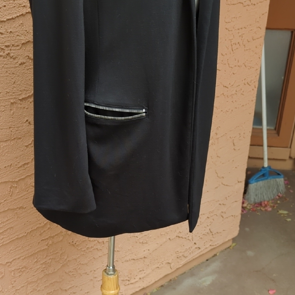 Chico's Black Open-Front Blazer with Zip Pocket Accents - Picture 4 of 7